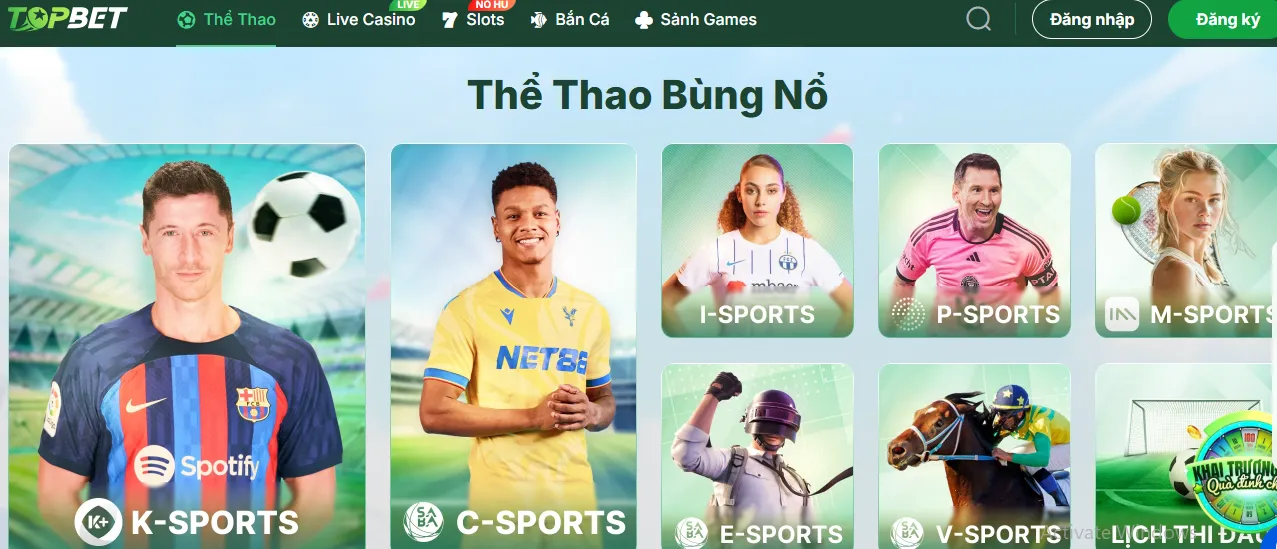 Sản phẩm thể thao đa dạng