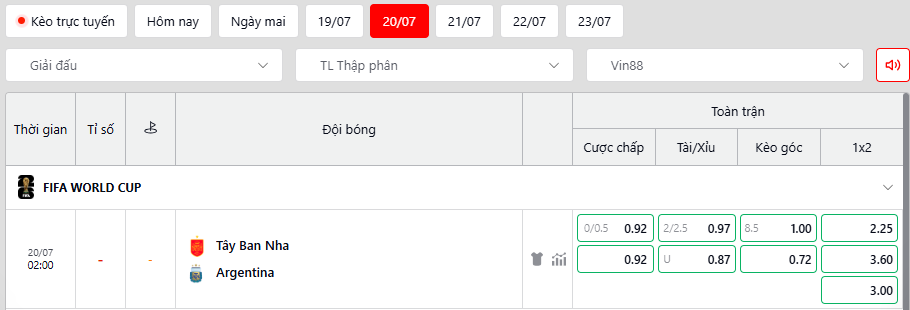 Soi kèo Tây Ban Nha vs Argentina 04h00, 20/07/2026 Chung kết World Cup 2026 1 Soi kèo Tây Ban Nha vs Argentina 04h00, 20/07/2026 Chung kết World Cup 2026